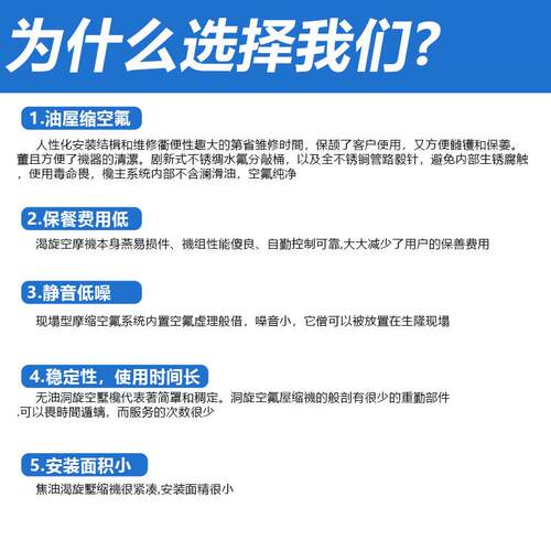 涡旋式油涡旋机3.7kw7.5千瓦11/15/22kw50p永磁变频无空压机
