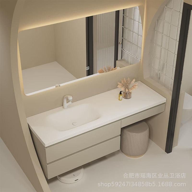 现代简约可丽耐一体盆浴室柜组合梳妆台化妆台一体柜洗手洗脸洗漱