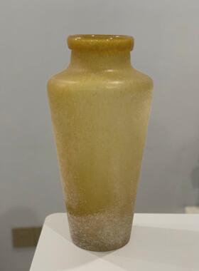 琥珀色琉璃花瓶摆件现代花器水培客厅样板房酒店别墅插花轻奢装饰