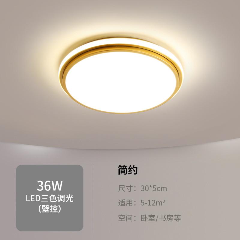新款家用吸顶灯卧室现代简约主卧北欧网红艺术超亮led金色房间灯