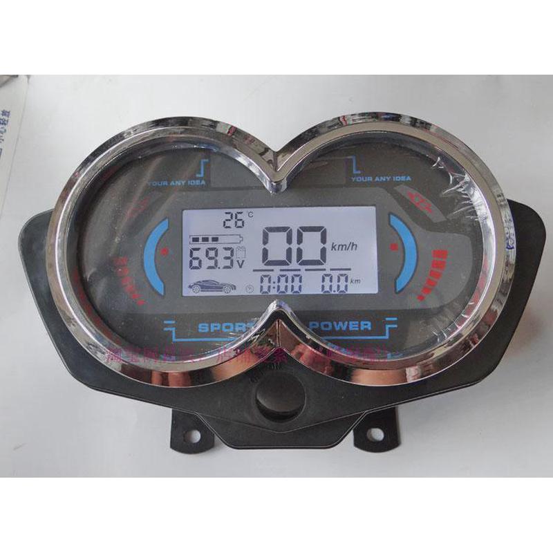 电瓶车电动三轮车送餐车改装液晶仪表盘总成白屏48v60v72v96 v配