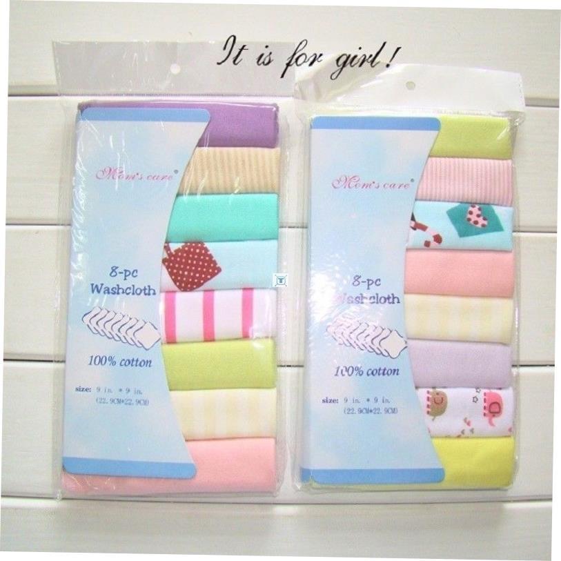 8pcs Cotton Newborn Washcloth Wipe Cloth Baby Bath Towel Fee