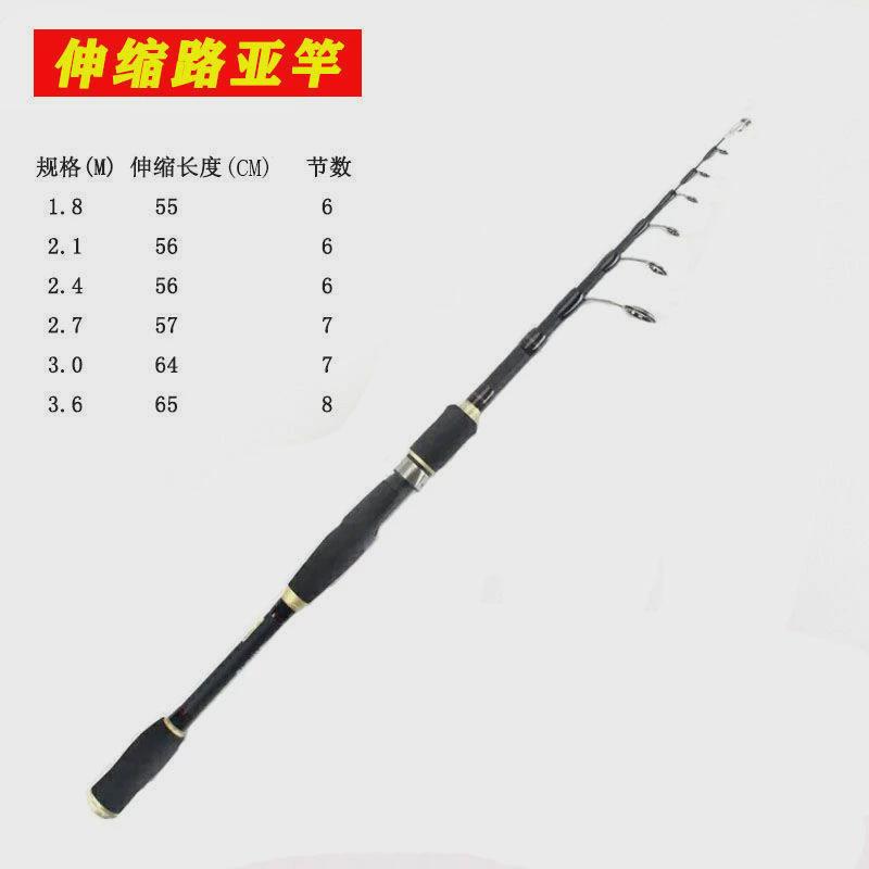 伸缩路亚竿翘嘴便携套装碳素滑漂钓鱼竿矶钓杆28偏19调3.6米远投