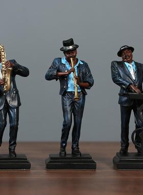 复古简约音乐乐队人物客厅家居装饰品创意电视柜酒柜抽象工艺摆件