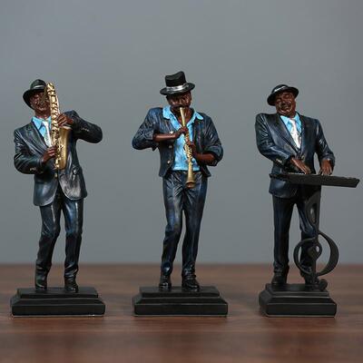 复古简约音乐乐队人物客厅家居装饰品创意电视柜酒柜抽象工艺摆件