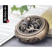 铜香炉浮雕创意大号熏香炉家用香器香具仿古喜上眉梢茶道檀香炉