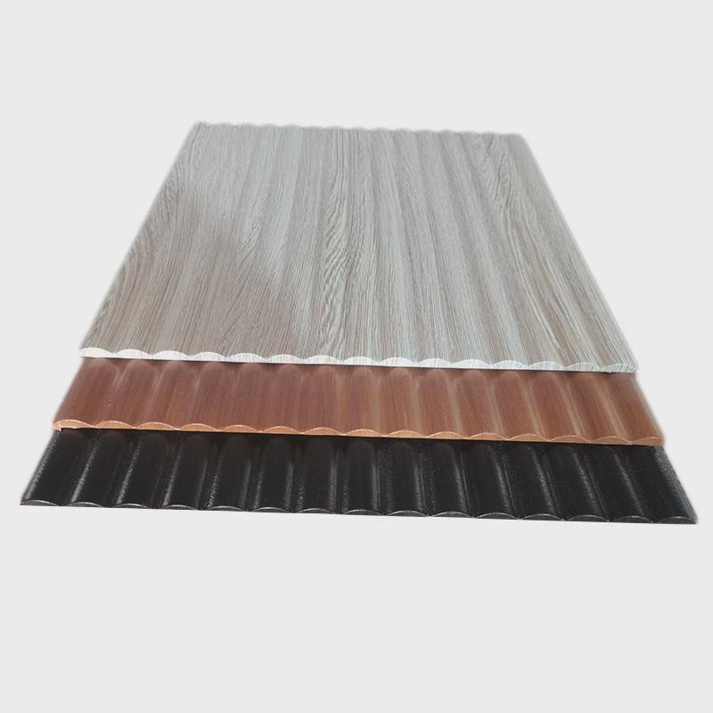 厂家生产新款吸塑膜PVC木纹膜肤感色不规则凹凸浮雕高密度波浪板