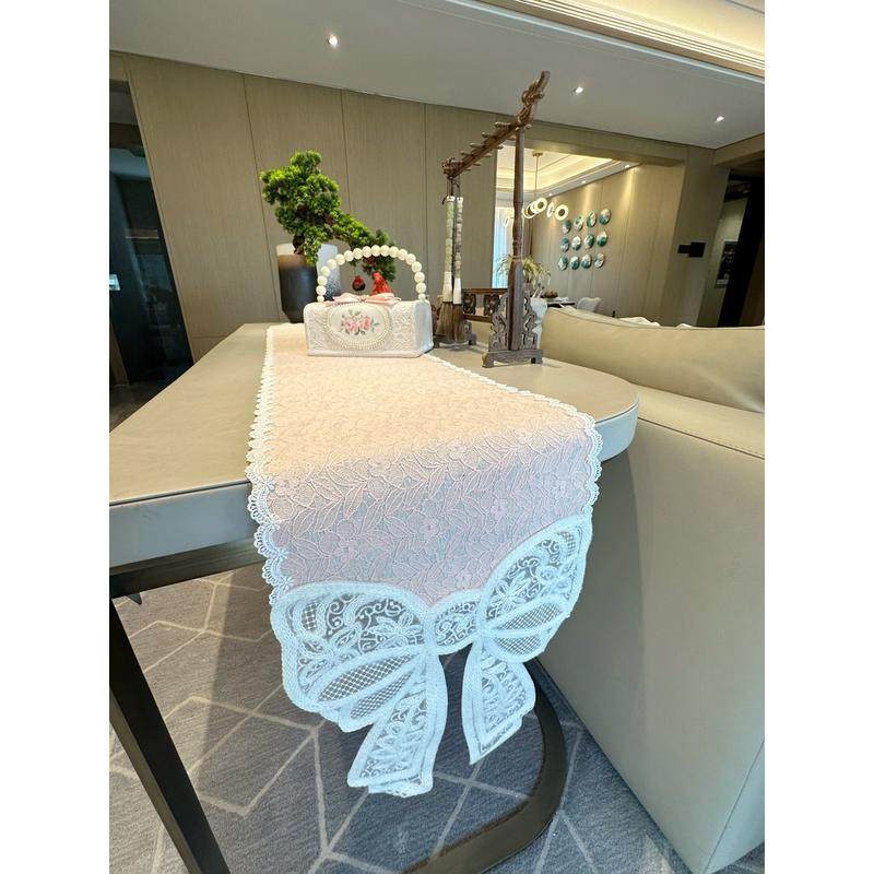 gz6m欧式氛围复古白色蕾丝桌旗长条桌布茶几法式电视柜盖巾感新品,居家布艺,桌布,淘宝优惠券,粉丝福利购,淘宝优惠卷