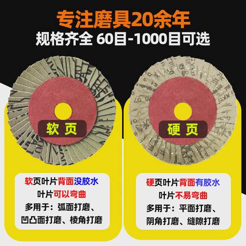 ll抛光轮百叶轮打磨片不锈钢抛光除锈镜面花叶轮百叶片800目1000#