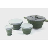 新款 户外露营折叠锅硅胶徒步套便携野炊煮锅锅不锈钢野营炊具