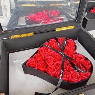 情人节新款亚克力花盒透明高端手提式求婚告白花盒diy送女友