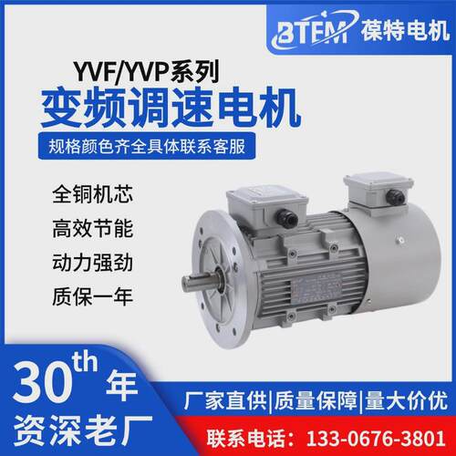 yvp/yvf2系列三相调速电机380v变频异步0.18/0.75/1.1/1.5/3/4kw