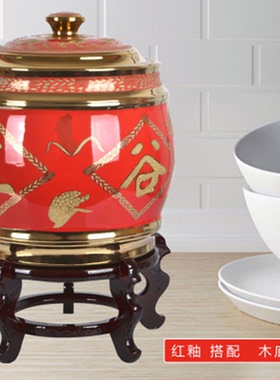 20n陶瓷米缸米桶带盖20斤30斤存粮密封防潮防虫蛀家用10公斤五谷