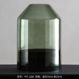 bestwest几何软装体玻璃花瓶摆件餐桌插花瓶软装饰品创意两饰品