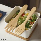 正方大号陶瓷沙拉碗配2支竹勺酒店餐厅大号汤碗面碗微波炉可用