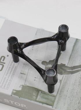 新中式创意家居烛台装饰摆件软装欧式三角样板间三角拼接烛台