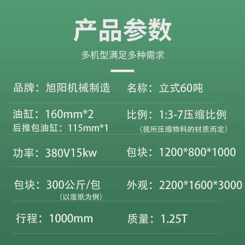 立式液压打包机全自动电动废纸塑料膜编织袋塑料瓶易拉罐压块机