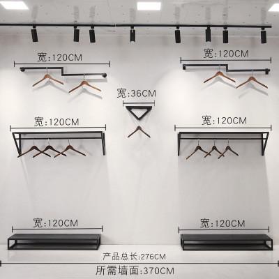 创意铁艺上墙服装展架男女装店陈列正挂童装店侧挂壁挂展示架货架