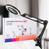160mm环形led灯悬臂带夹子台灯十倍阅读 看书放大镜刺绣美容维修