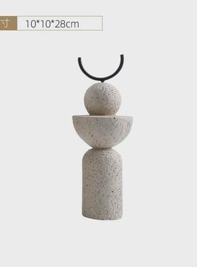 现代简约创意砂岩摆件树脂轻奢样板房台面软装饰品家居客厅摆设