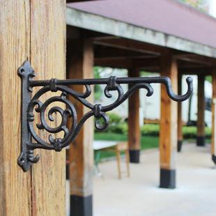 热销田园户外阳台壁挂钩铁艺吊篮吊兰支架墙壁挂钩花挂架红灯笼挂