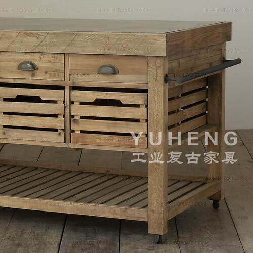厨房岛台实木岩板吧台餐边柜餐桌一体客厅中岛台储物柜茶水柜定制
