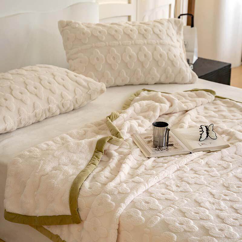 高克重双面毛毯舒棉绒加厚秋冬季保暖加厚盖毯办公室午睡休闲毯子