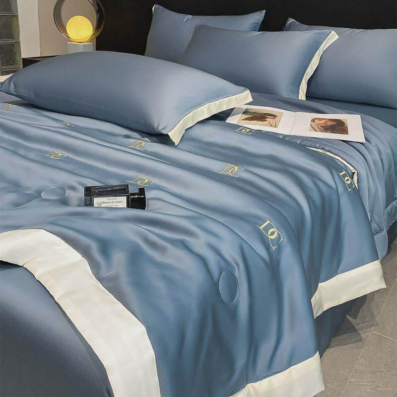 2024新款夏凉被四件套冰丝可机洗水洗夏被空调被夏季凉感薄款被子