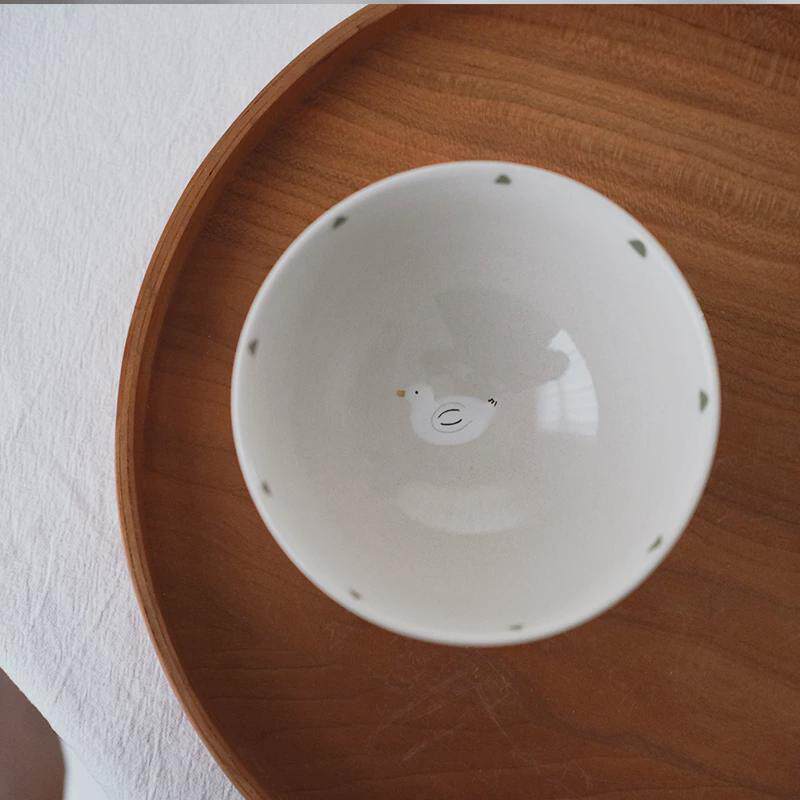 川谷日式可爱鸭子碗家用套装吃饭碗小汤碗高颜值彩瓷餐具无新品