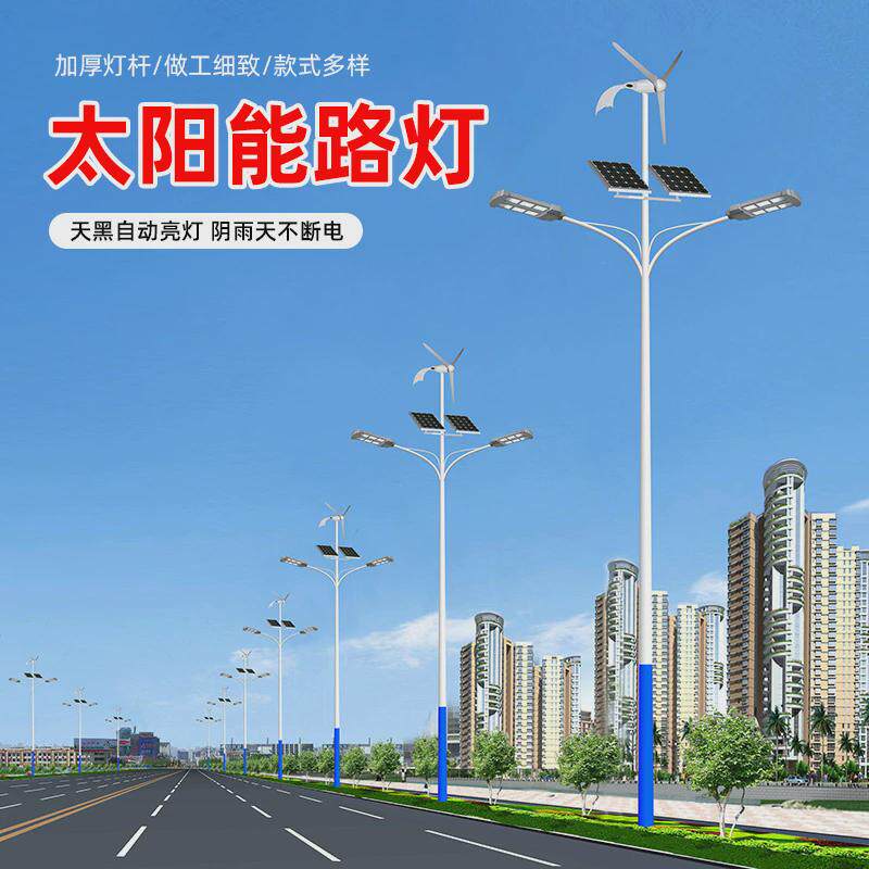 led新农村太阳能路灯市政道路照明灯6米8米杆户外防水高杆灯厂家
