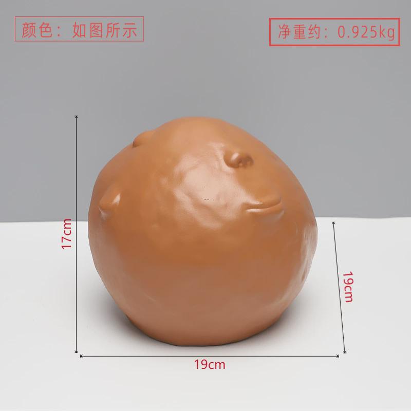 欧式创意抽象棕色笑脸玄关客厅卧室人物雕塑摆件电视柜家居装饰品