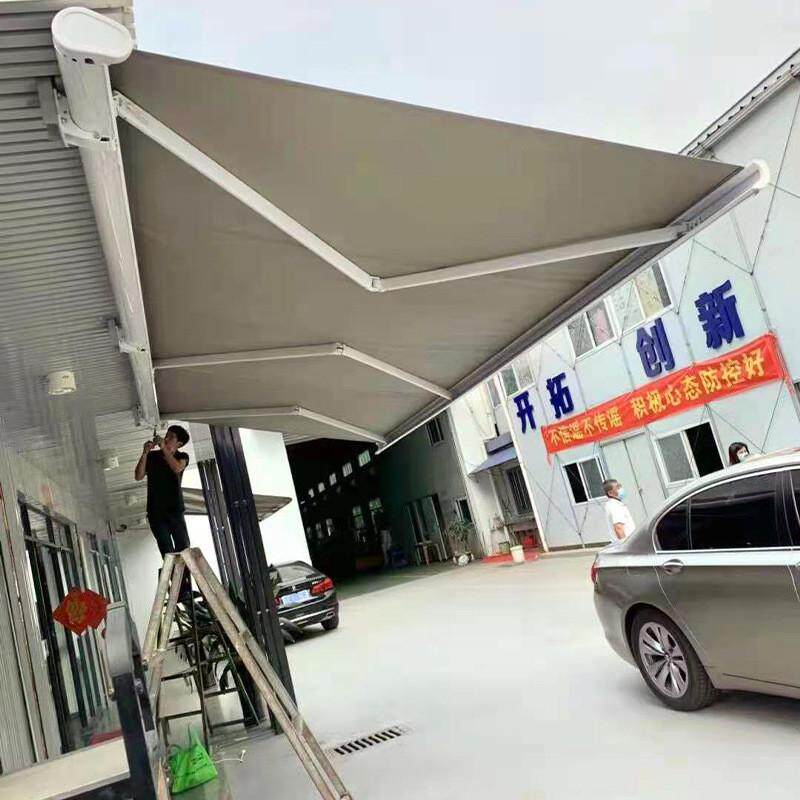 伸缩雨棚遮阳篷配件户外铝合金曲臂电动手摇篷折叠遮雨棚活动移动