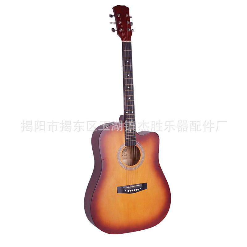 全椴木手面吉他练习琴原木色民谣41寸初学者新乐器单