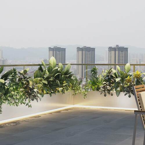 铁艺花箱户外不锈钢隔断种植箱花槽售楼部商业街花盆花架组合花坛