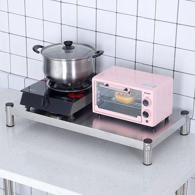 1层不锈钢家用小货架厨房置物架落地增高支架矮架子灶台盖板架子