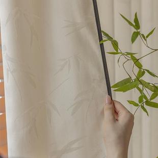 法式中国风|现代缎面竹影纱帘客厅卧室中古式美学窗帘