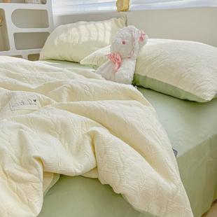 9zrt小清新双层纱被套单件150x200x230cm上三单被罩宿舍床水洗棉