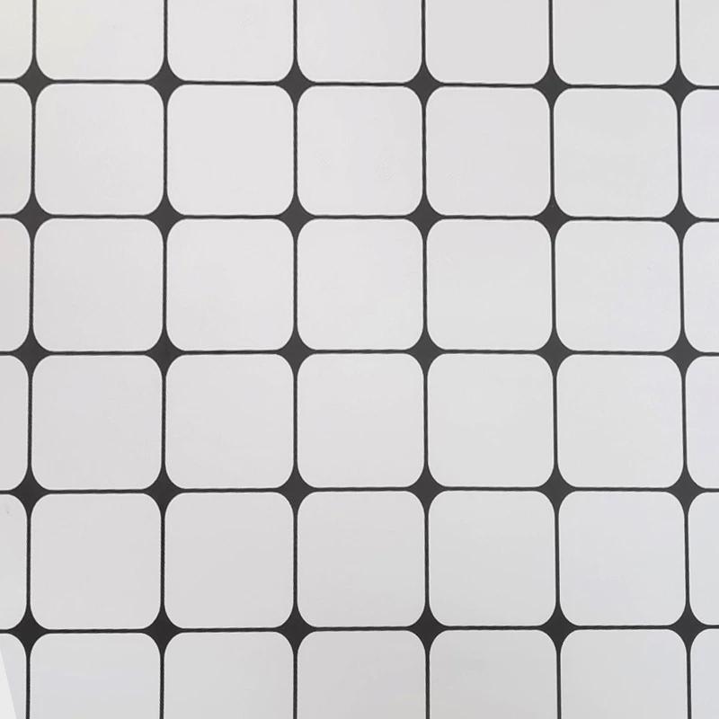 马赛克正面带胶蓝色玻璃鱼缸贴不干胶格子鱼缸背景贴白色黑色贴纸