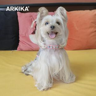 ARKIKA小体型狗狗牵引绳约克夏马尔济斯胸背带式幼犬遛狗宠物用品