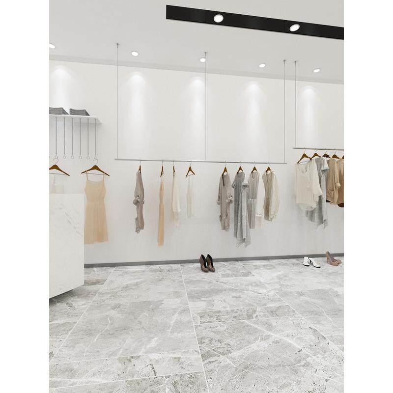 男女服装店挂衣杆悬挂式吊顶吊杆不锈钢展示架衣架货架上墙吊架