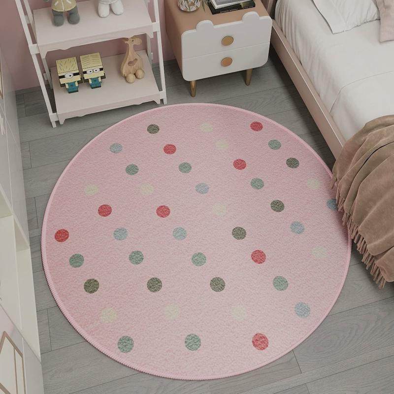 GZ6M儿童公主房粉色花朵圆形地毯女孩卧室床边垫子阅读区电脑椅子,居家布艺,地毯,淘宝优惠券,粉丝福利购,淘宝优惠卷