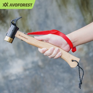 艾沃森户外露营铜头地钉锤子营地装备天幕加硬木柄榔头风绳拔钉器