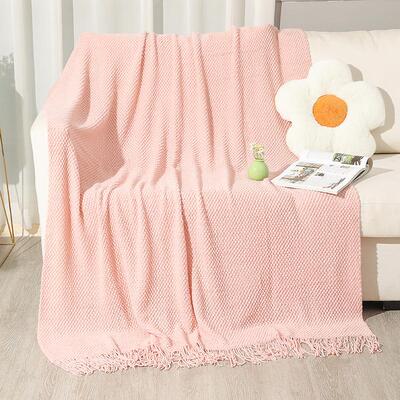 定制针织豆豆床尾毯毯子办公室沙发午睡小盖秋冬毛毯blanket定做