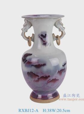 钧瓷陶瓷器景德镇花瓶摆件裂纹釉客厅插花干花装饰工艺品创意花插
