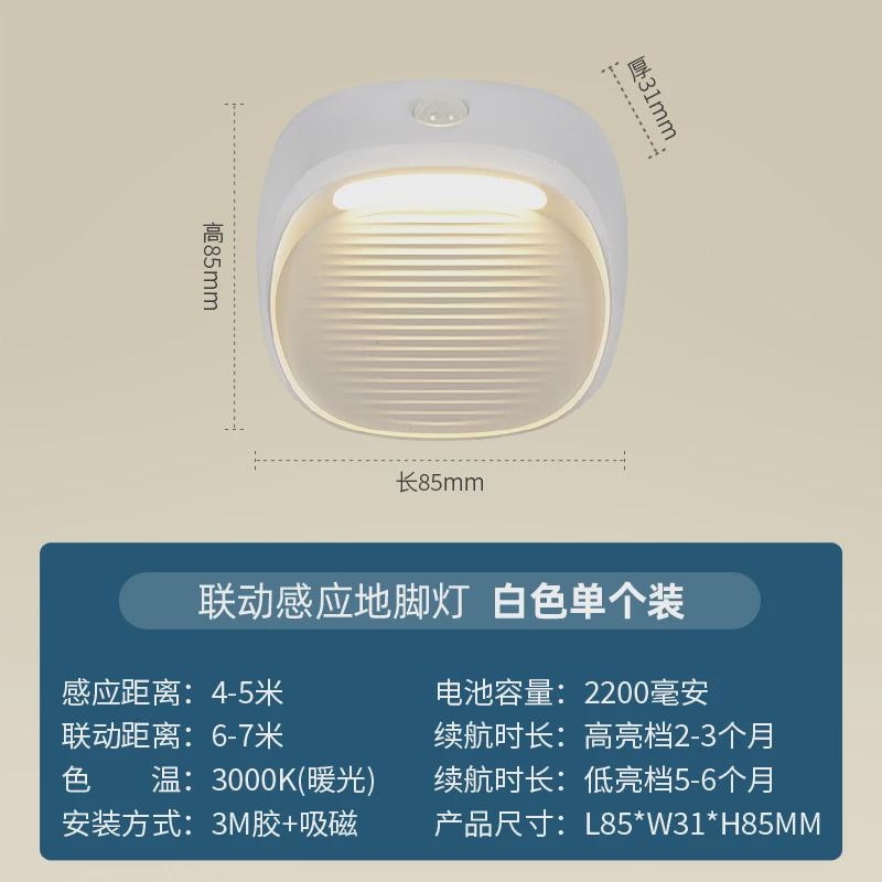 人体感应灯家用走廊磁吸墙角夜灯充电入户门感应灯过道小夜灯