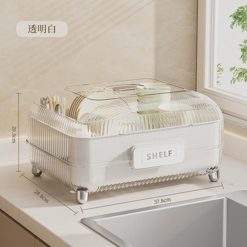 一座一家用碗筷餐具收纳盒忘带盖防尘碗碟沥水架厨房置地沥水碗架