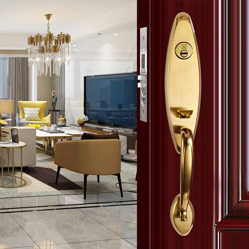 欧式大门锁防盗门锁豪华别墅锁对开门锁拉门进户门双豪华版锁