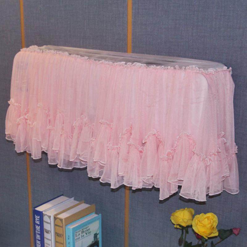 ki9s蕾丝布艺空调防尘罩挂机空调套ins法式简约开机不送防直吹取