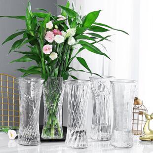 大号瓶子客厅高35cm养竹子竹花瓶放竹家用玻璃水培富贵透明的花