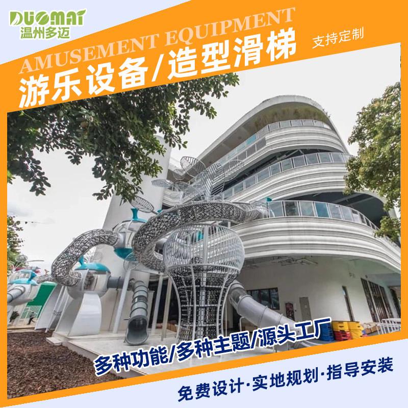 户外大型游乐设施儿童游乐园不锈钢滑梯无动力设备平台组合攀爬架